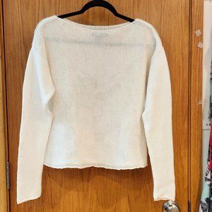 DKNY Long Sleeve Loose Weave 100% Cotton Sweater